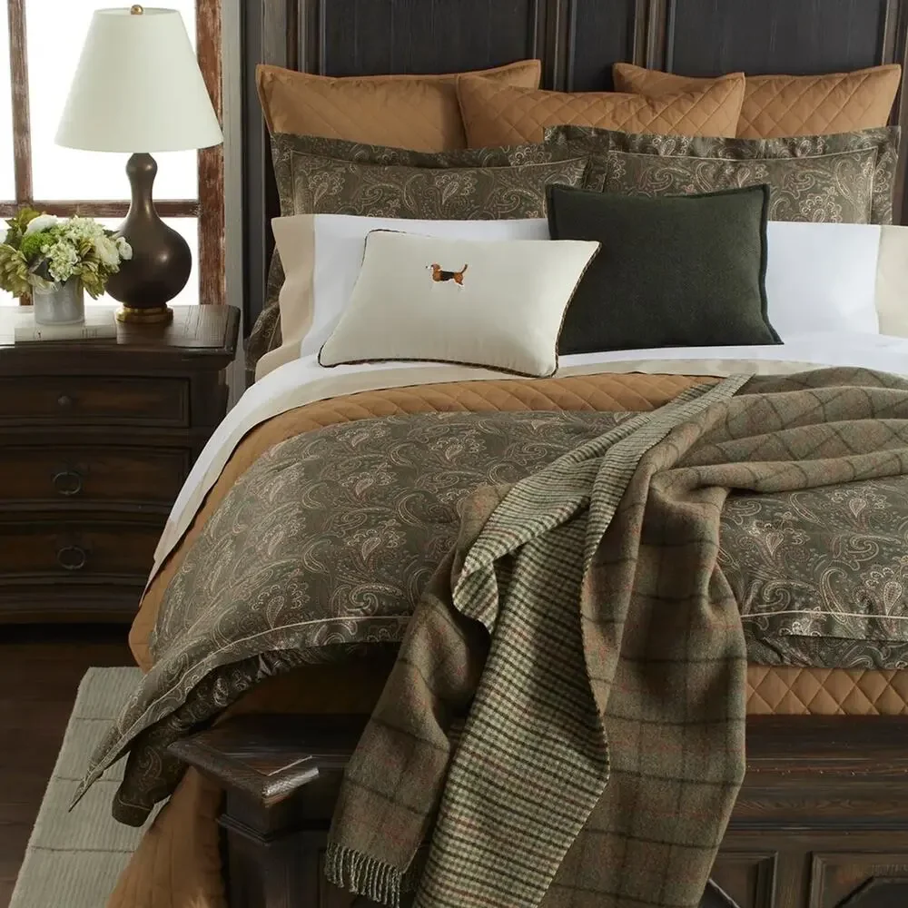 NWT Ralph Lauren Euro Pillow Sham Cromwell Quilted Camel Beige Horse Equestrian